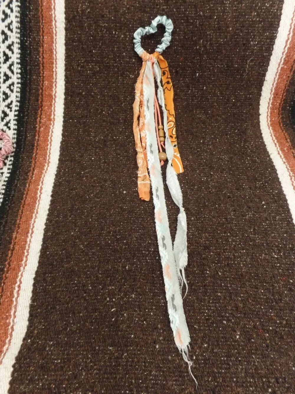 Hand Crafted Hair Tie Swag ORANGE (1) NWT